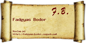 Fadgyas Bodor névjegykártya